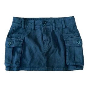 Black, Mini Cargo Skirt: Size XS
